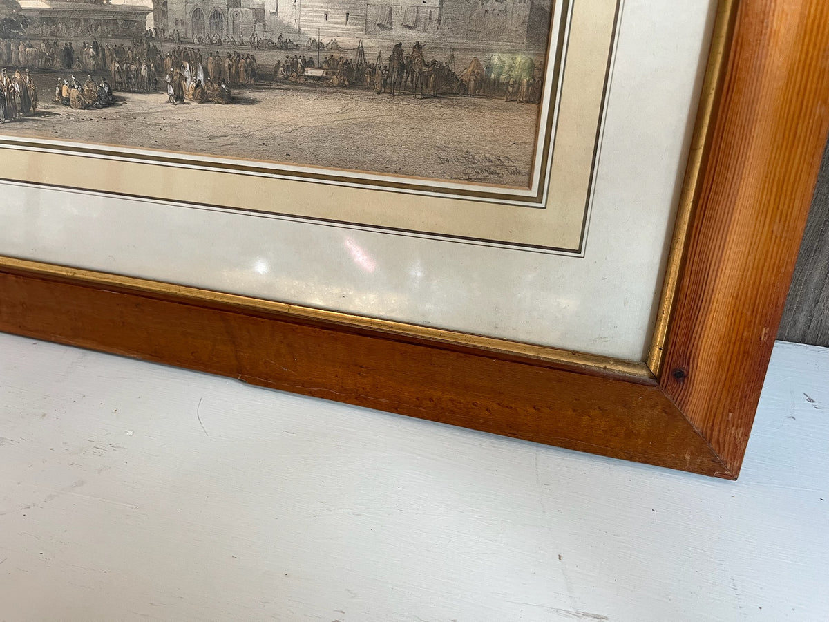Framed Antique Cairo Mosque Engraving