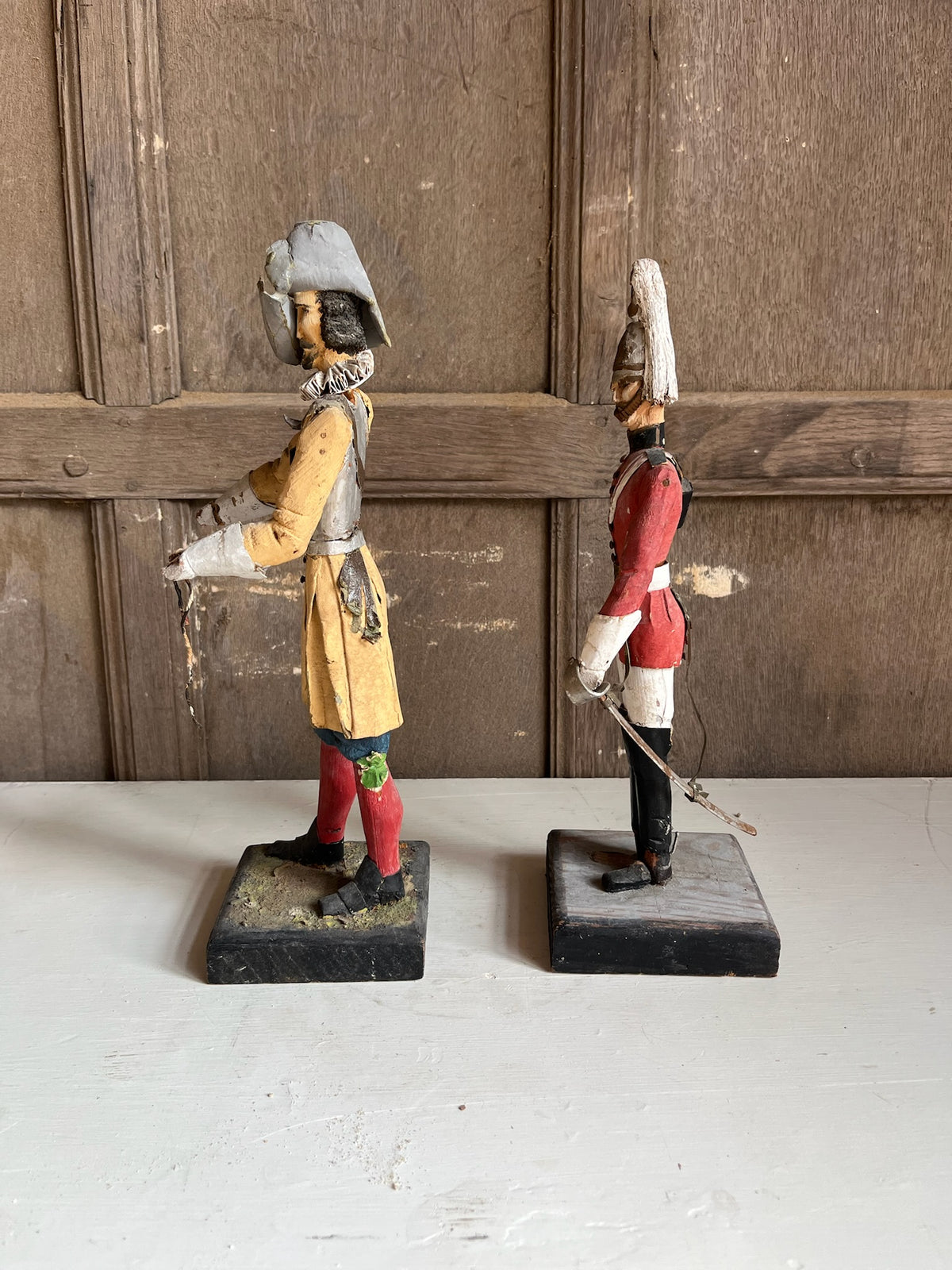 Pair of Carved Wooden Military Figures - Coldstream Guards & Life Guards