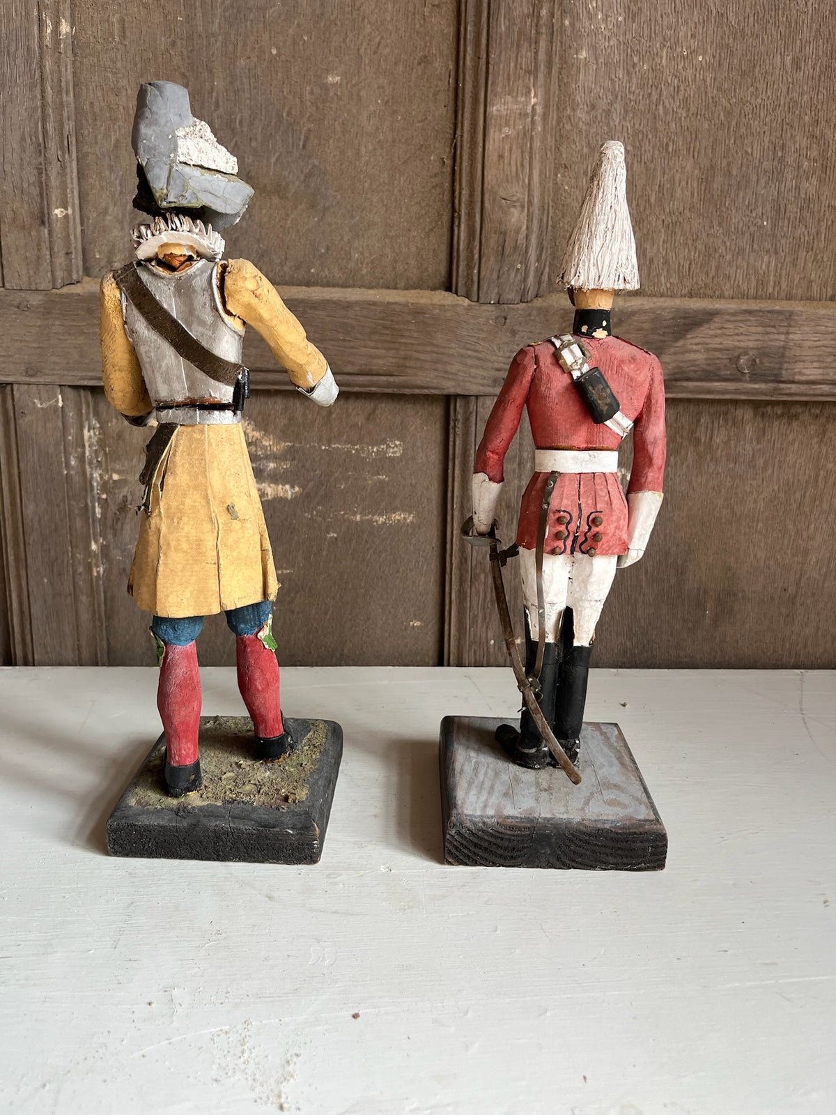 Pair of Carved Wooden Military Figures - Coldstream Guards & Life Guards