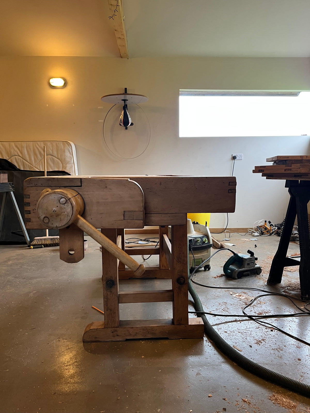Vintage Carpenters Workbench Hardwood