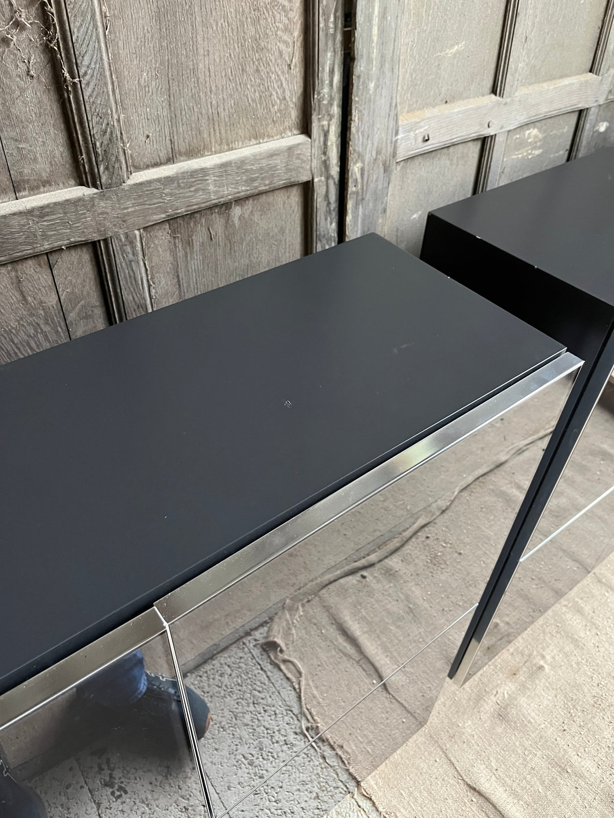 2 x Molteni Square Grey Gloss Cabinet. Rrp £5842 per cabinet
