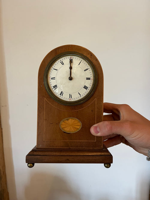Edwardian Inlaid Mahogany Mantel Clock
