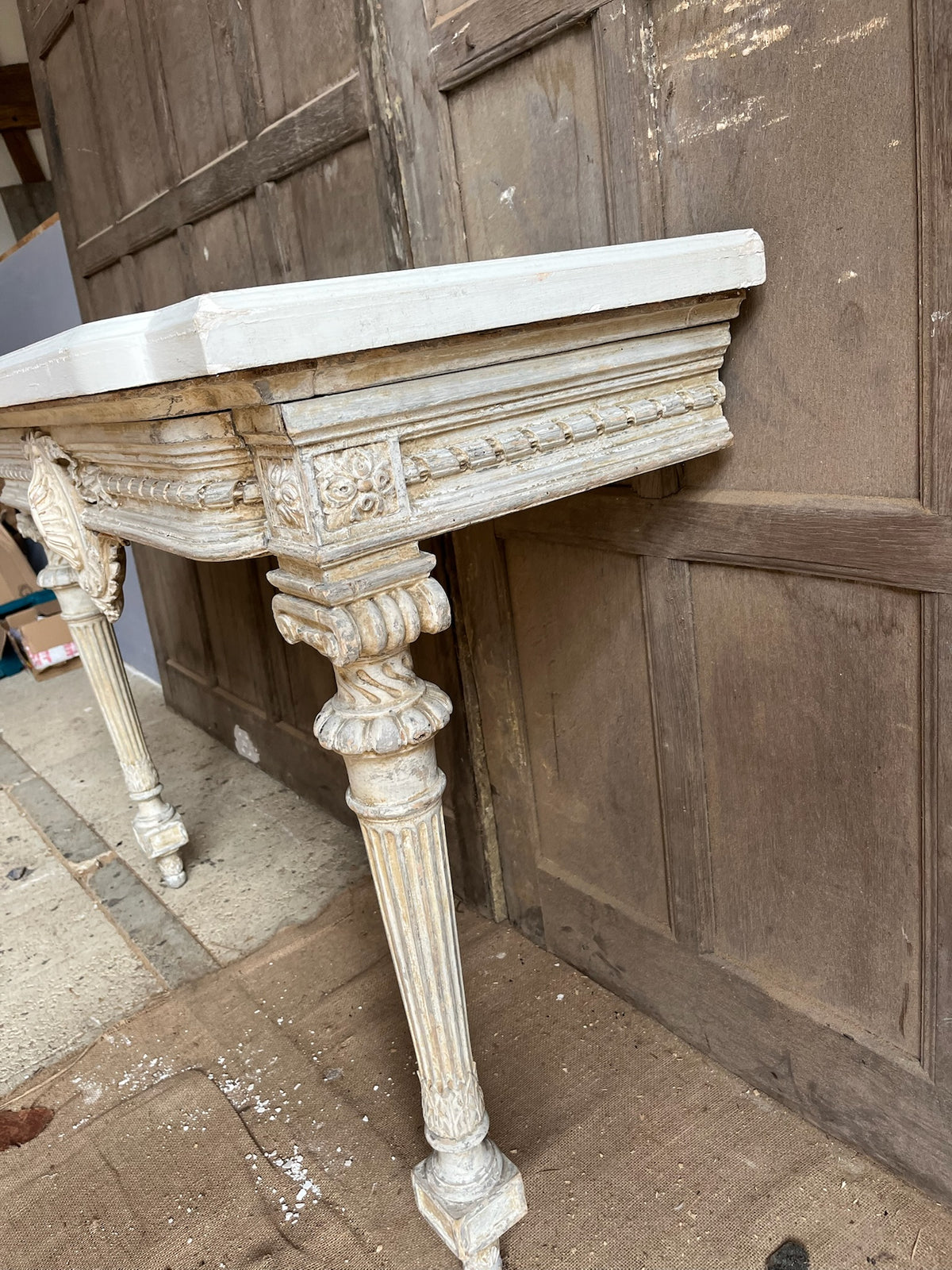 Antique Louis XVI Style Painted Console Table