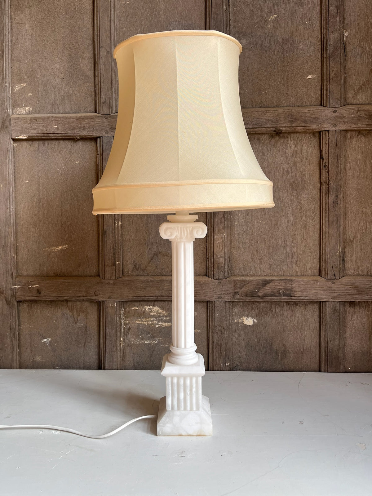 Alabaster Corinthian Column Table Lamp