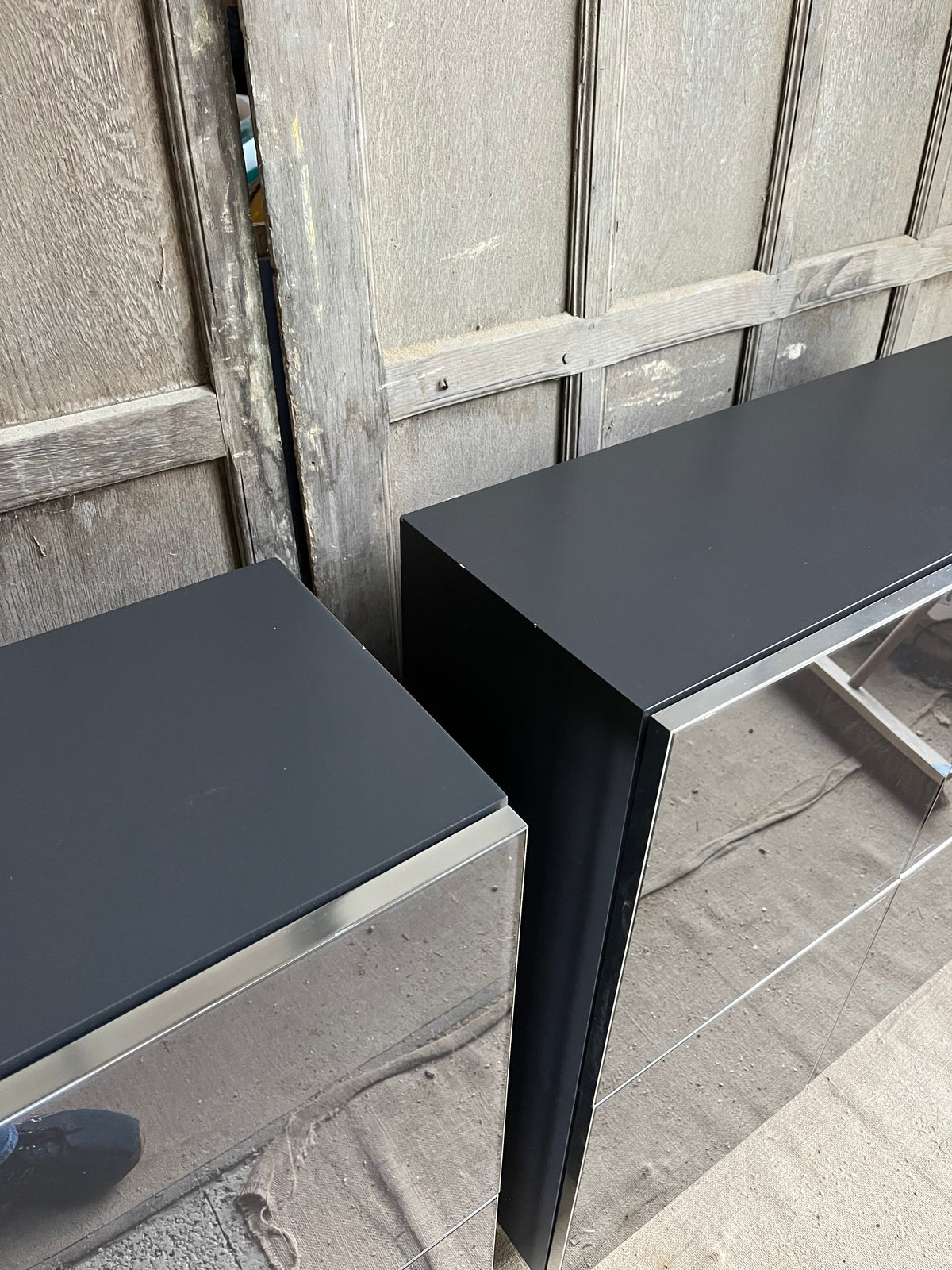 2 x Molteni Square Grey Gloss Cabinet. Rrp £5842 per cabinet