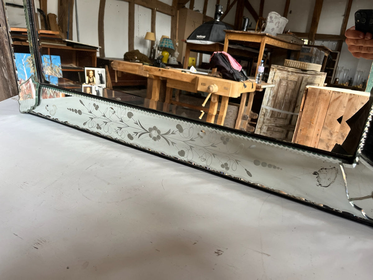 Venetian Etched Glass Wall Mirror
