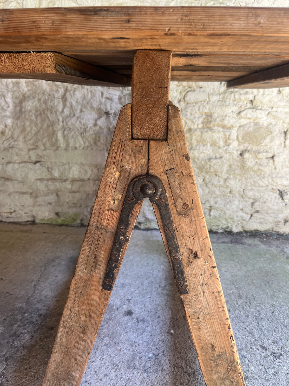 English pine trestle table