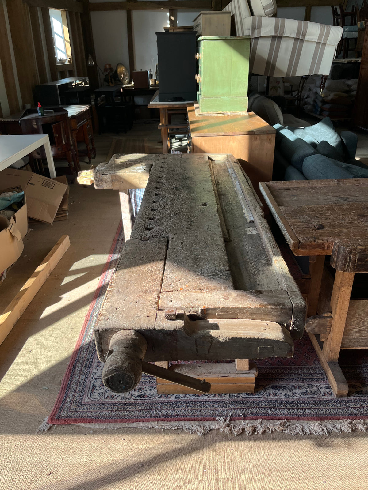 Vintage French Workbench Kitchen Island