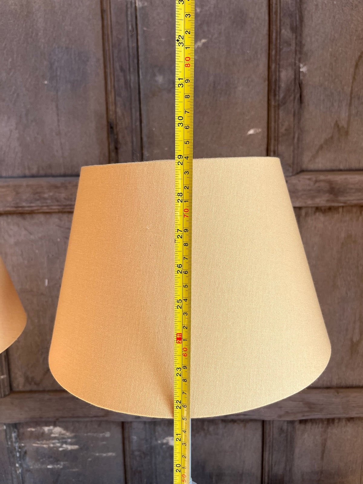 Pair of Table Lamps with Ochre Shades