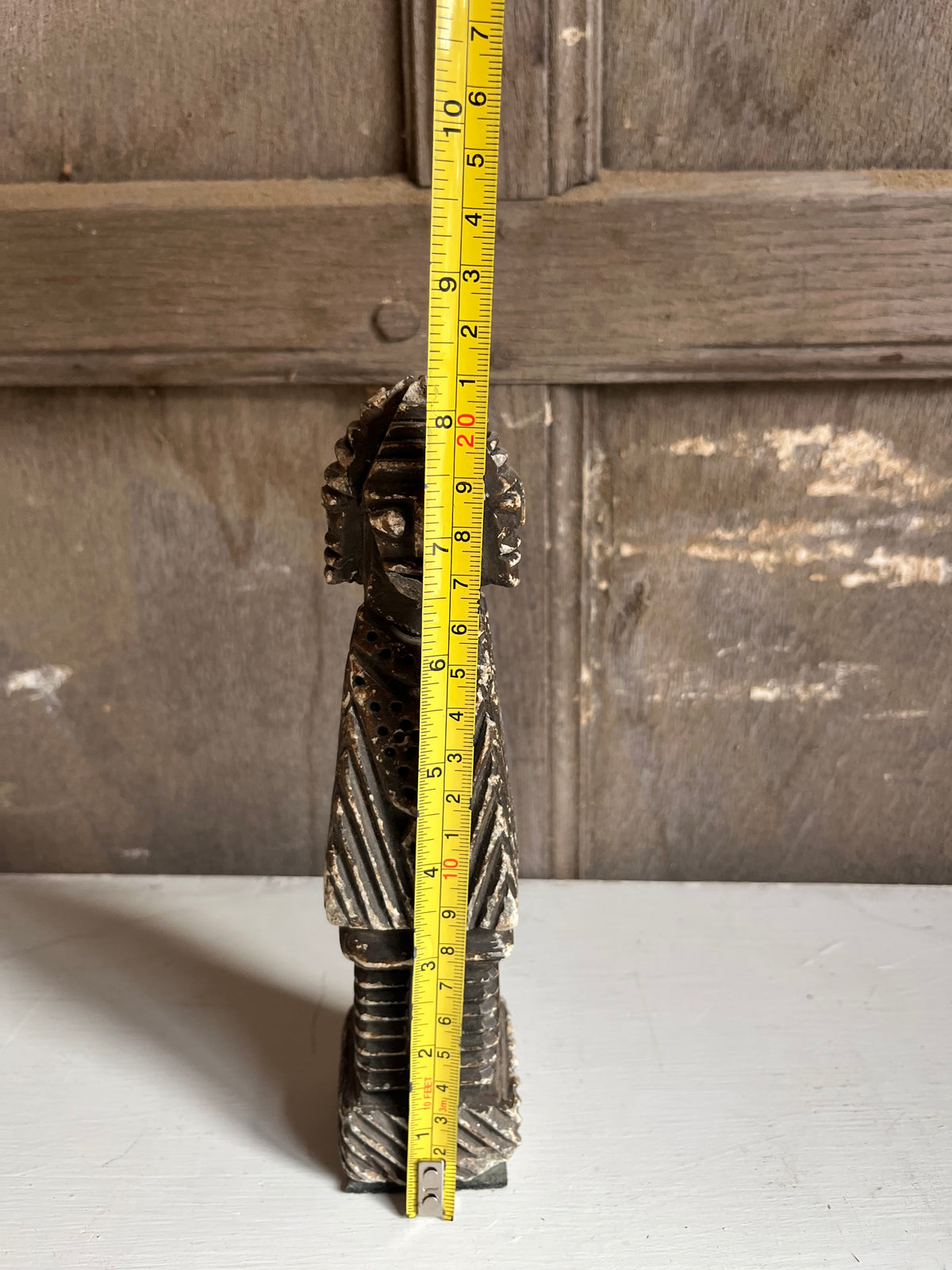 Carved Stone Folk-Art Standing Figure