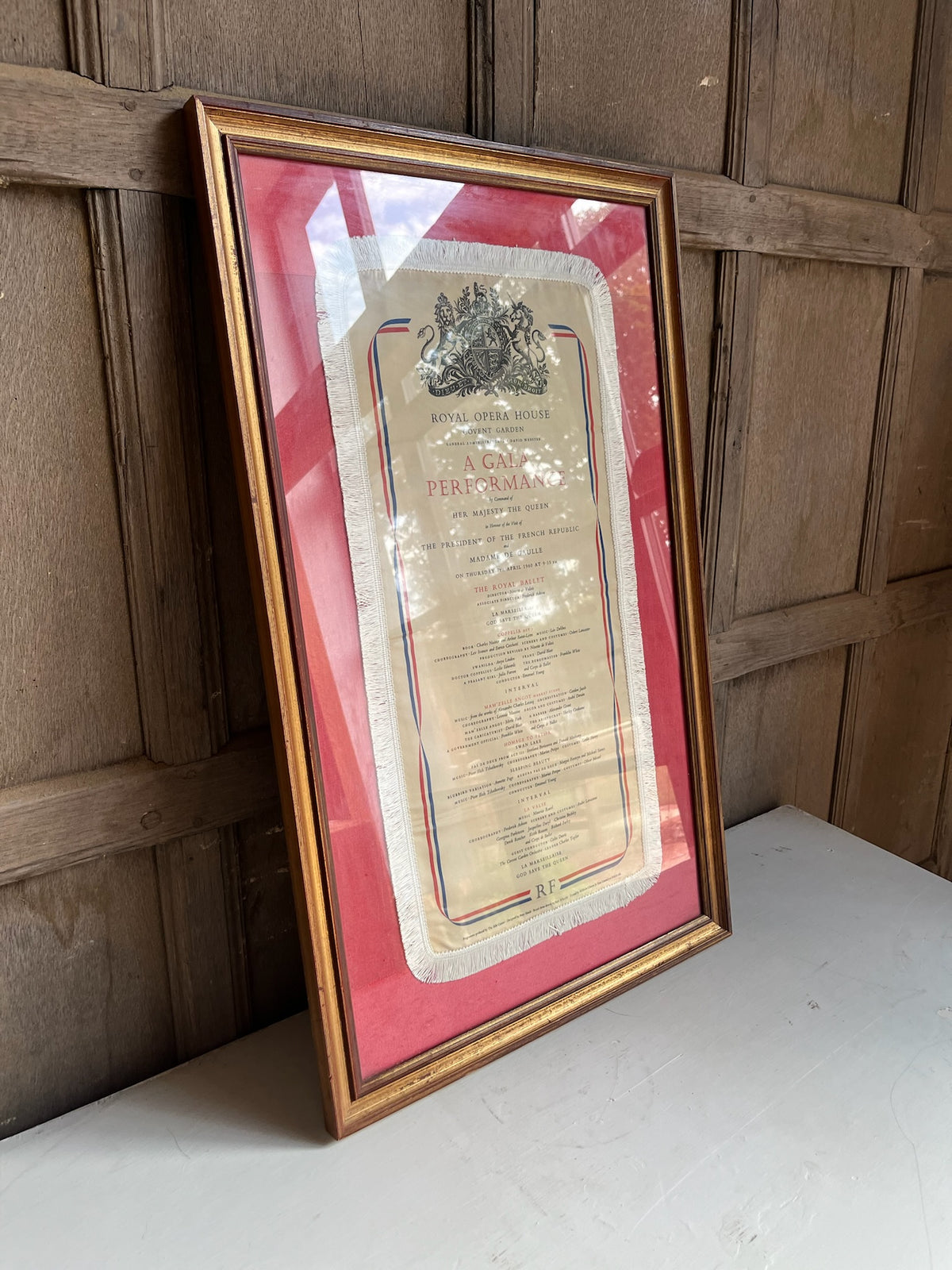 Framed Royal Opera House Gala Performance Silk Programme