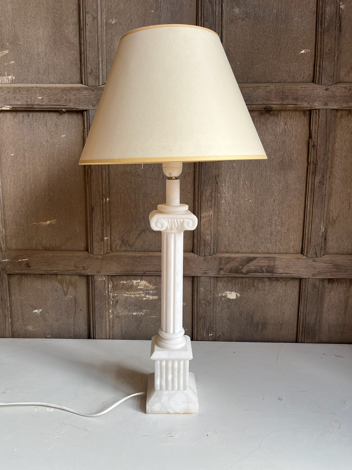 Alabaster Corinthian Column Table Lamp