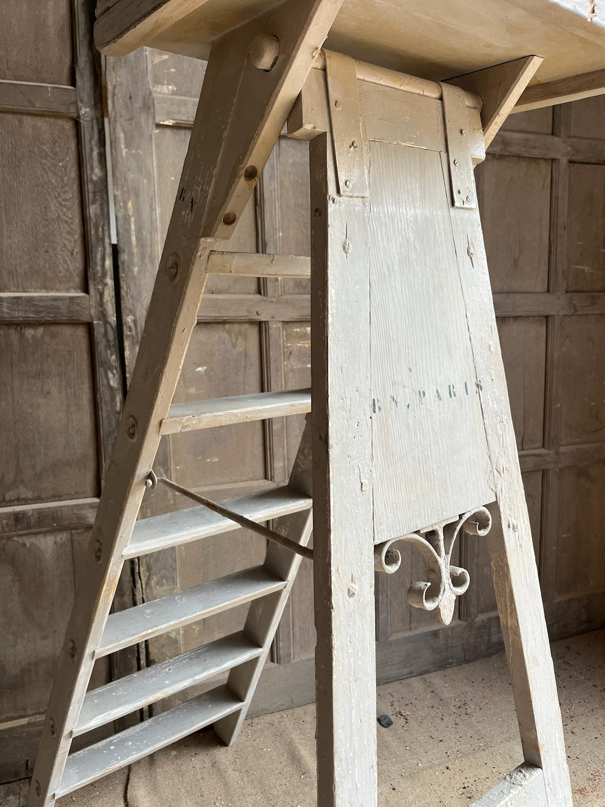 Antique French Painted Step Ladder (BN Paris)
