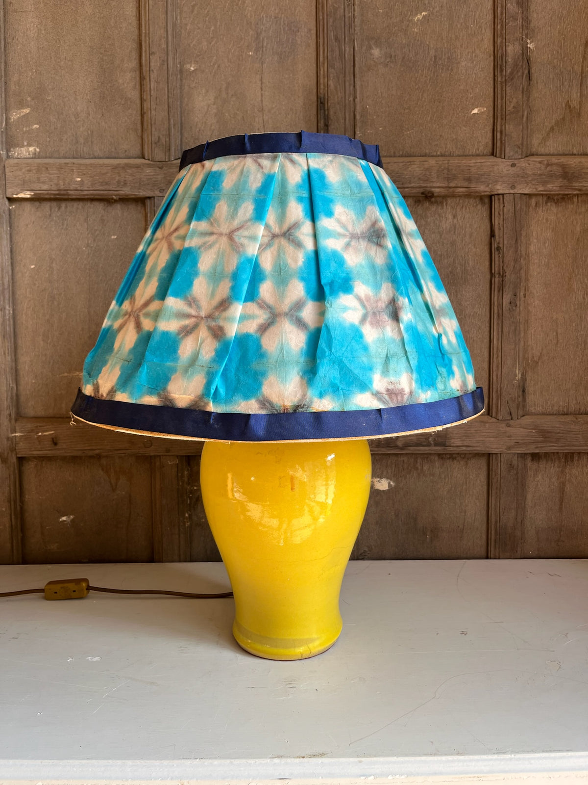 Yellow Ceramic Baluster Table Lamp