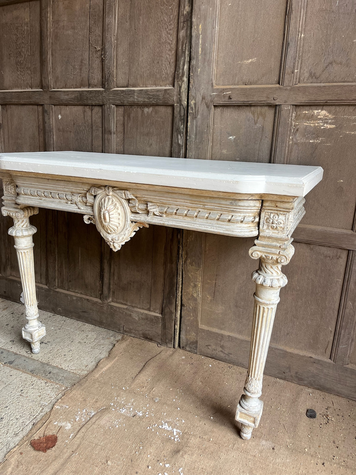 Antique Louis XVI Style Painted Console Table
