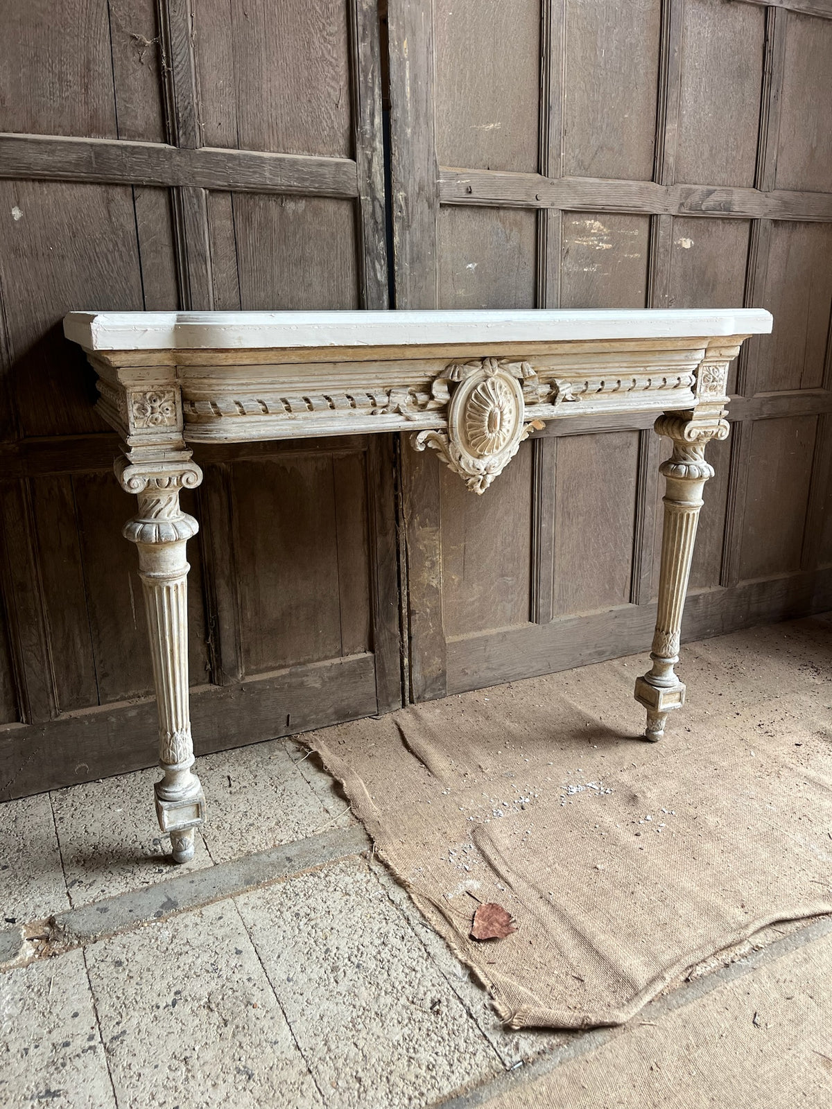 Antique Louis XVI Style Painted Console Table
