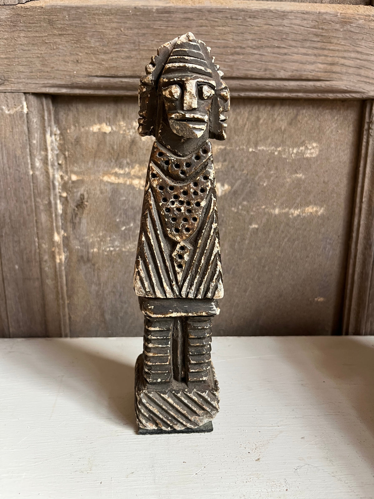 Carved Stone Folk-Art Standing Figure