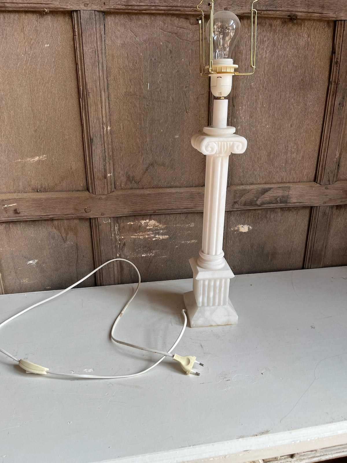 Alabaster Corinthian Column Table Lamp