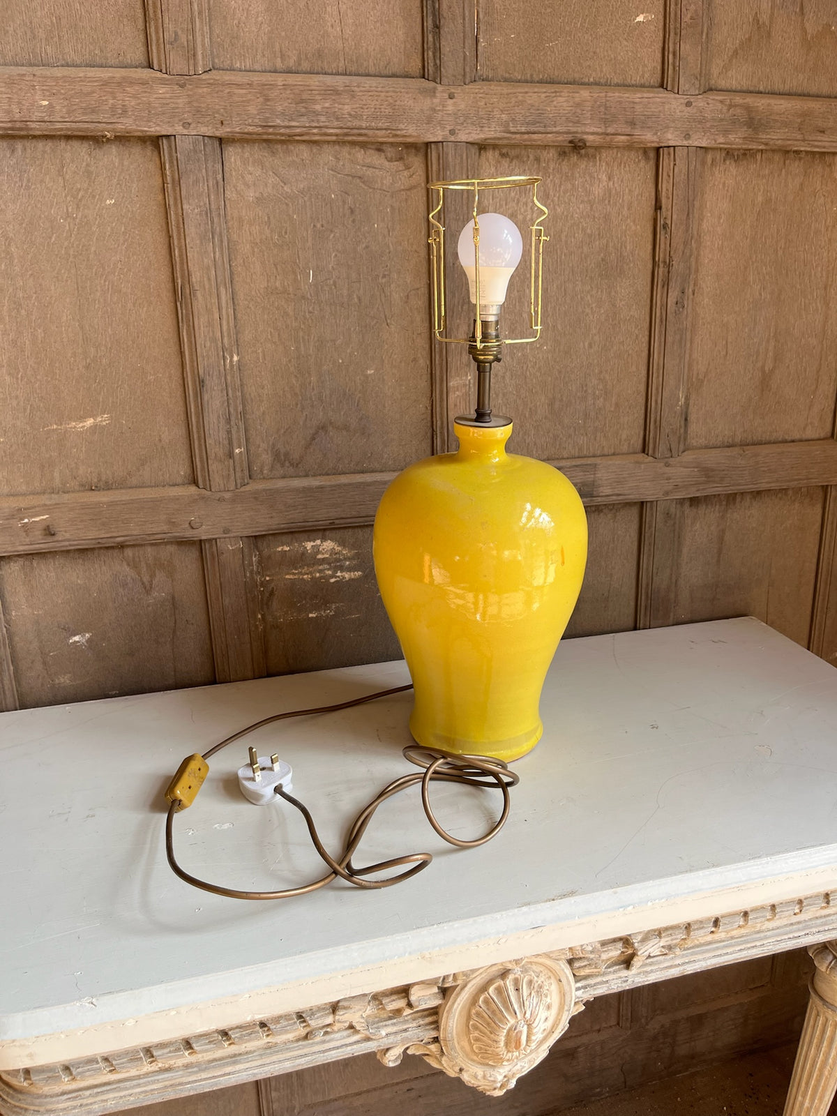 Yellow Ceramic Baluster Table Lamp