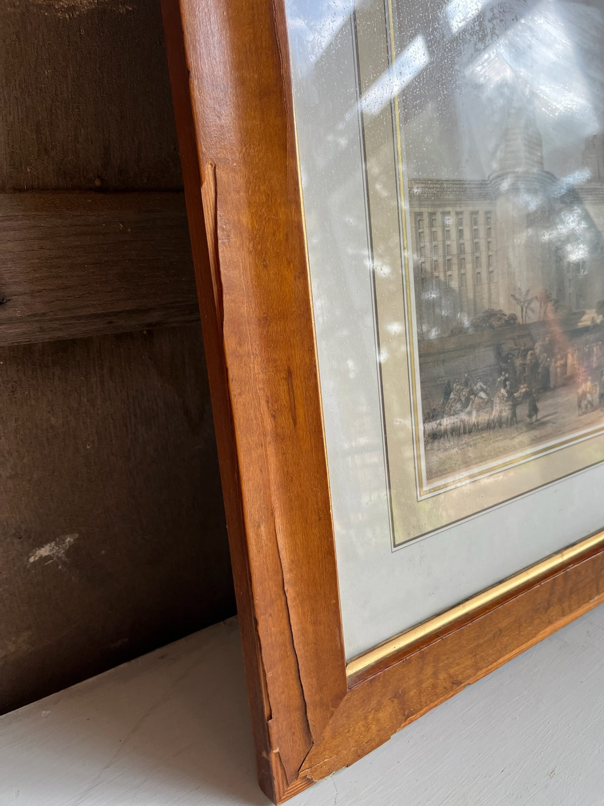 Framed Antique Cairo Mosque Engraving