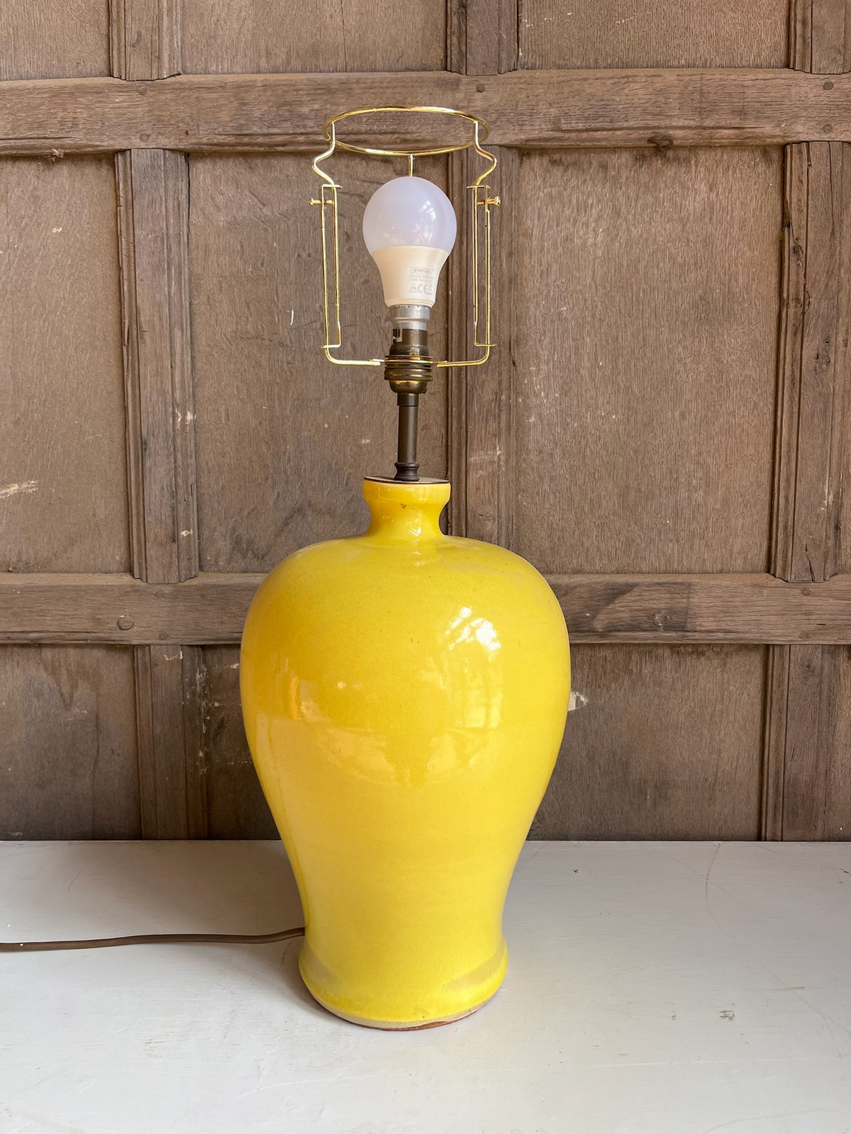 Yellow Ceramic Baluster Table Lamp
