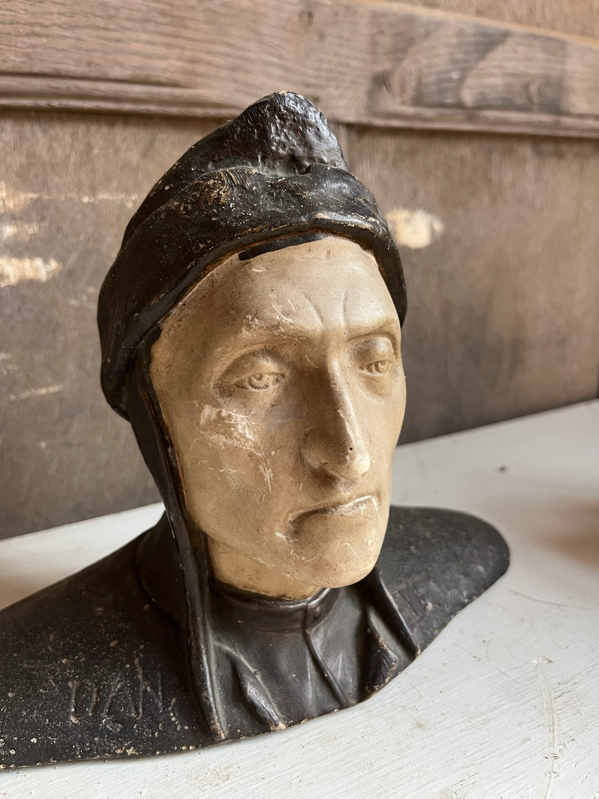 Antique Carved Dante Alighieri Bust