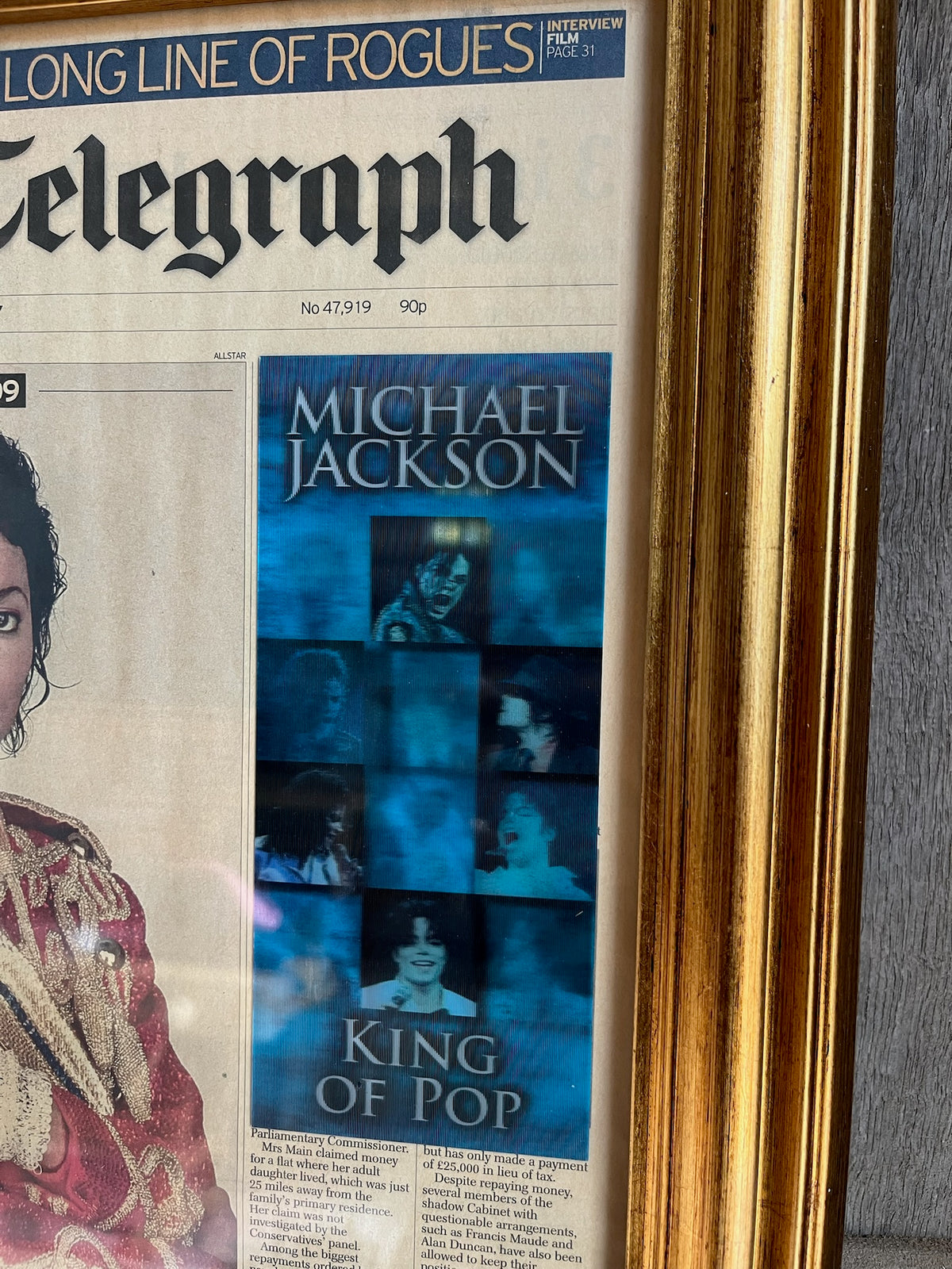 Framed Michael Jackson 'King of Pop' Memorabilia